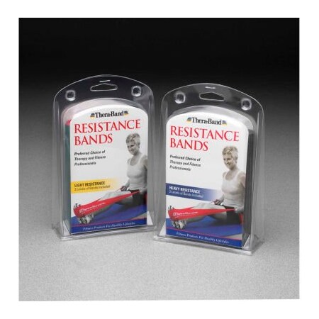 Fabrication Enterprises Thera-Band Latex Exercise Band, 5' Band, Light - Yellow, Red, Green, Retail Pack 10-1036